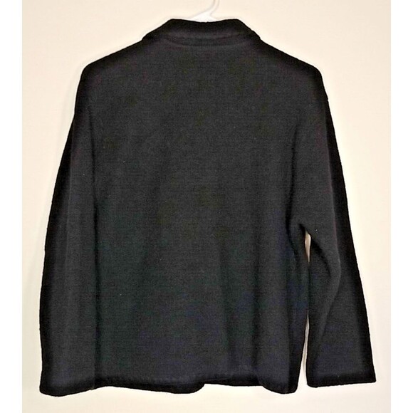 Vintage Squaw Valley Women's Medium Button 100% Wool Sweater Black Cardigan T31 - Picture 4 of 7